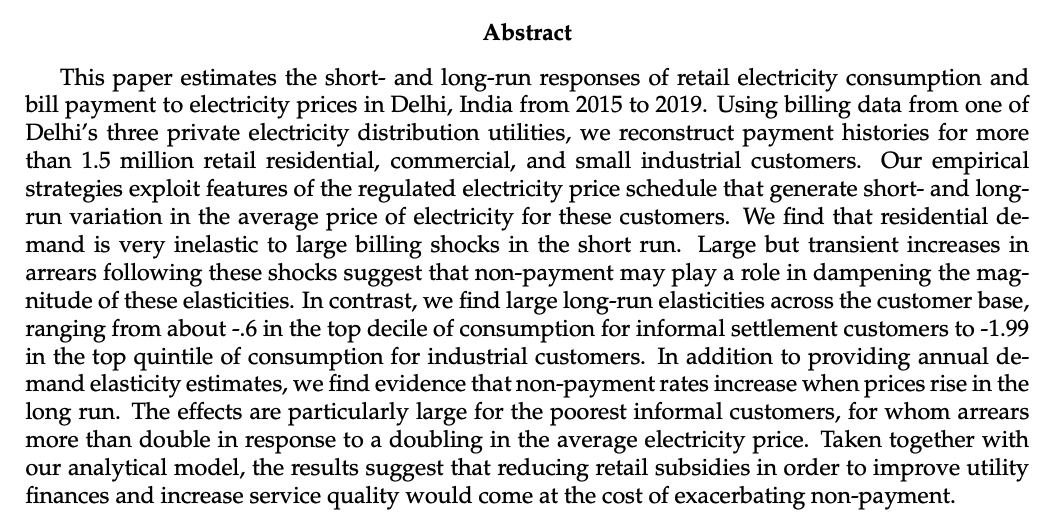 Shefali KhannaJMP: "Short- and Long-Run Consumption and Non-Payment Responses to Retail Electricity Prices in India"Website:  https://scholar.harvard.edu/skhanna 