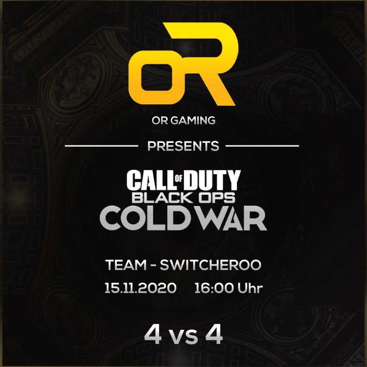oR_GamingDE's tweet photo. Heute um 15:30 Uhr startet die Auslosung unseres hausinternen Switchero-Cups mit insgesamt 10 Teams.

Casten wird den Cup unsere Streamingabteilung in Person von https://t.co/92YnpY7omI

Schaltet ein und supportet unsere Jungs.

#oR #CallOfDutyBlackOpsColdWar https://t.co/bmx9bklbUw