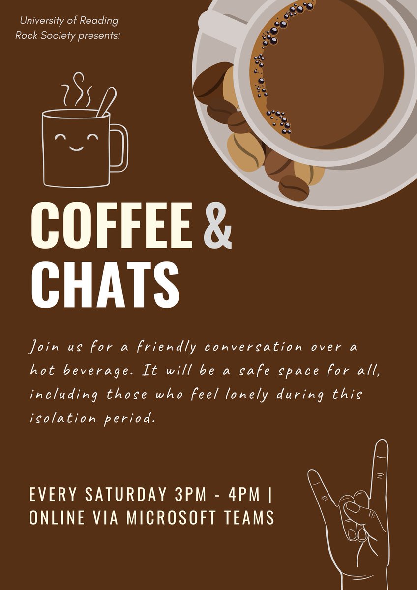 Join us every Saturday afternoon (3pm-4pm) for Coffee &amp; Chats - a weekly online catch-up to ensure no one feels alone during this lockdown. All are welcome. 🖤🤘 (Link in Bio for the Facebook Event Page)