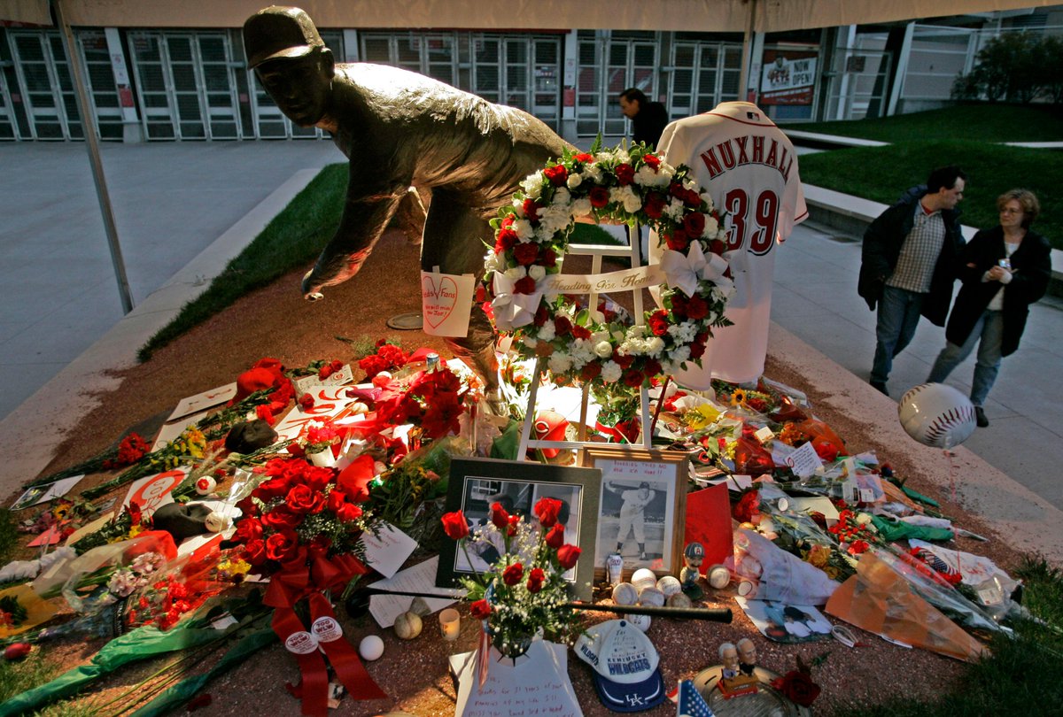 Reds's tweet photo. Thirteen years ago today, the Ol' Lefthander rounded third and headed for home.

We still miss you every day, Nuxy. https://t.co/vKKFAfQT7M