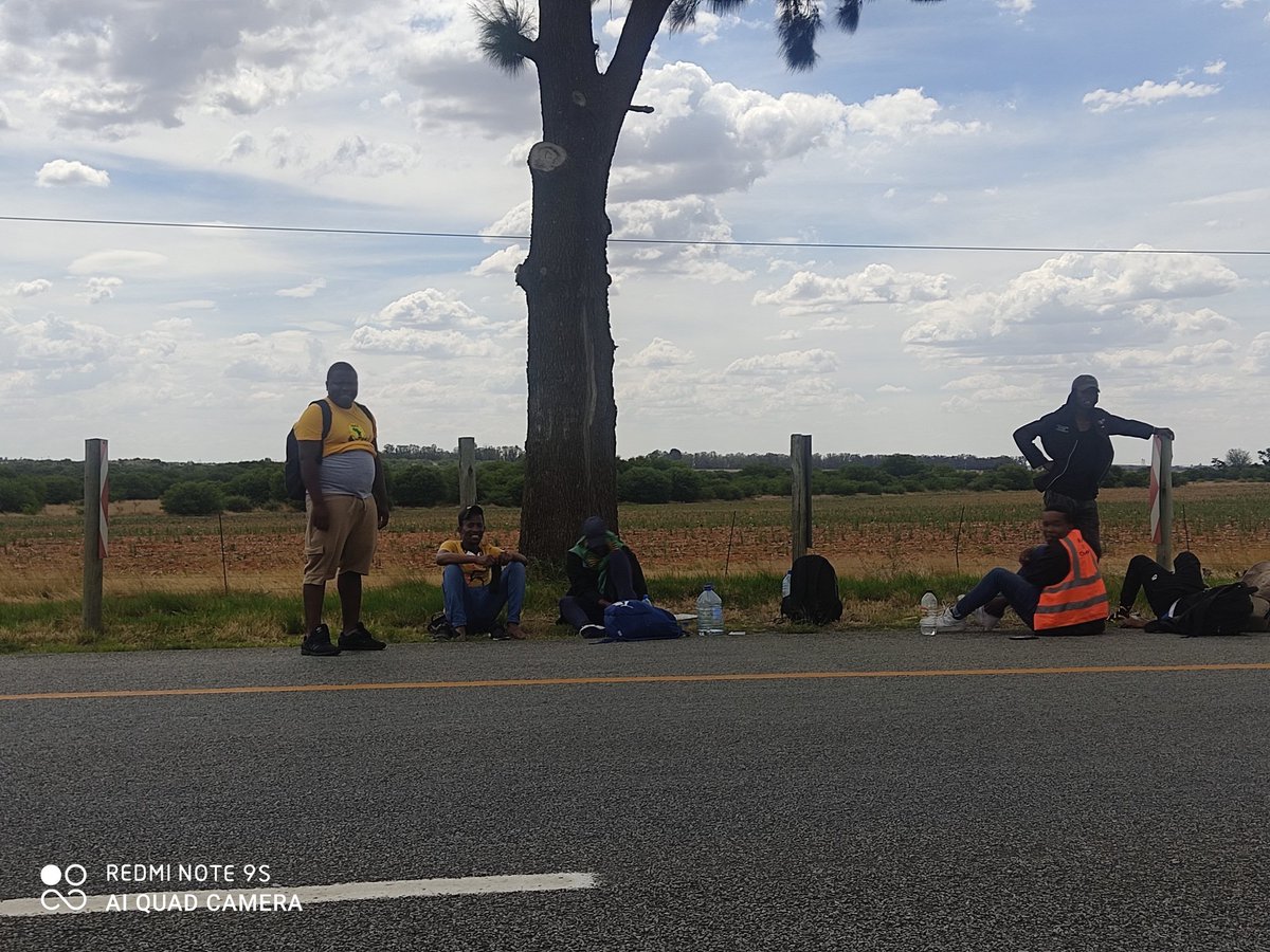 Hitchlo's tweet photo. A group of students bare currently walking from Welkom to Bloemfanten to hand over a memorandum of demands to the management in Bloemfontein.

Safe journey leadership

#leadership 
#VistaToCUTMovement 

@EFFStudents 
@SASCO_Jikelele 
@MYANC 
@Lesufi 
@MbalulaFikile https://t.co/g7LY63JySQ