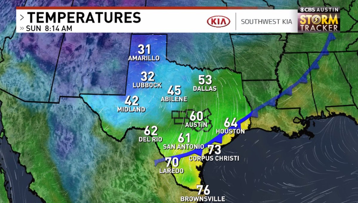 ChikageWeather's tweet photo. What a difference a day makes! It's FREEZING in the Panhandle and Northwest Texas. 60 in #ATX. Did I mention the low humidity and gusty north winds? #FallisBack #atxwx #cbsaustinwx #txwx https://t.co/p7l43PNOlv