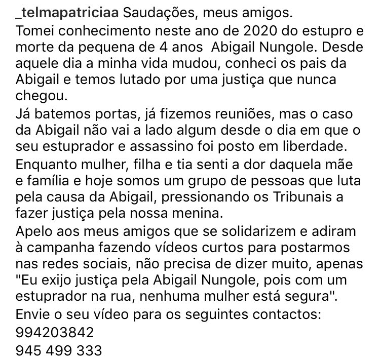 telminha_ps's tweet photo. A tua morte não foi em vão, meu amor ❤️ 

Partilhem, por favor e juntem-se a causa. 🙏🏻 #Justiçaparaabigail https://t.co/xBLeF6Htjn
