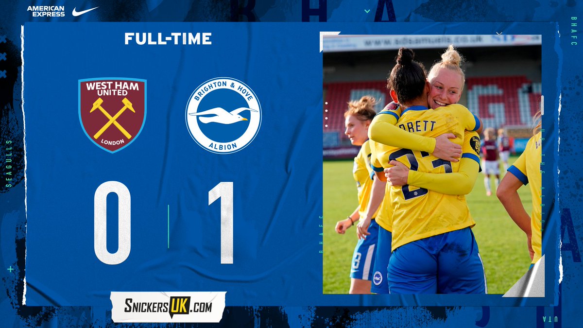😁 A big three points in the bag on #WomensFootballWeekend!

📲 snickersuk.com

#BHAFC 🔵⚪️