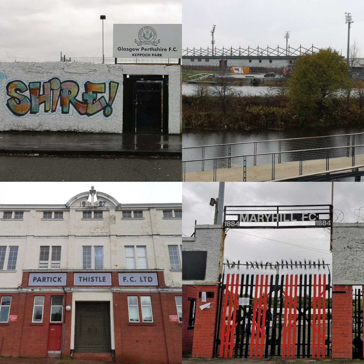 Now, past Keppoch Park, where Glasgow Perthshire FC to the epicentre of Glasgow footballing pain, Firhill Stadium. From Partick Thistle's ground it's just a short trot along the canal to Lockburn Park, where Maryhill FC play, the first team I was taken to watch as a child. 6/7