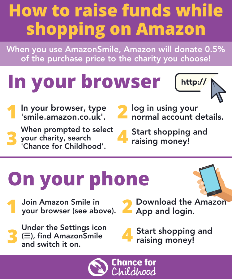 Chance For Childhood If You Re Shopping On Amazon In The Coming Days And Weeks Please Remember To Use Amazonsmile It Costs You Nothing But Amazon Will Donate 0 5 Of The