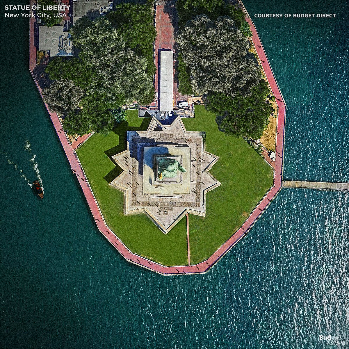mental_floss's tweet photo. The Eiffel Tower, the Colosseum, and the Statue of Liberty are instantly recognizable from the ground, but the aerial views of these structures are less familiar. 📸 🌎⁣ https://t.co/9KXPjxCB6t