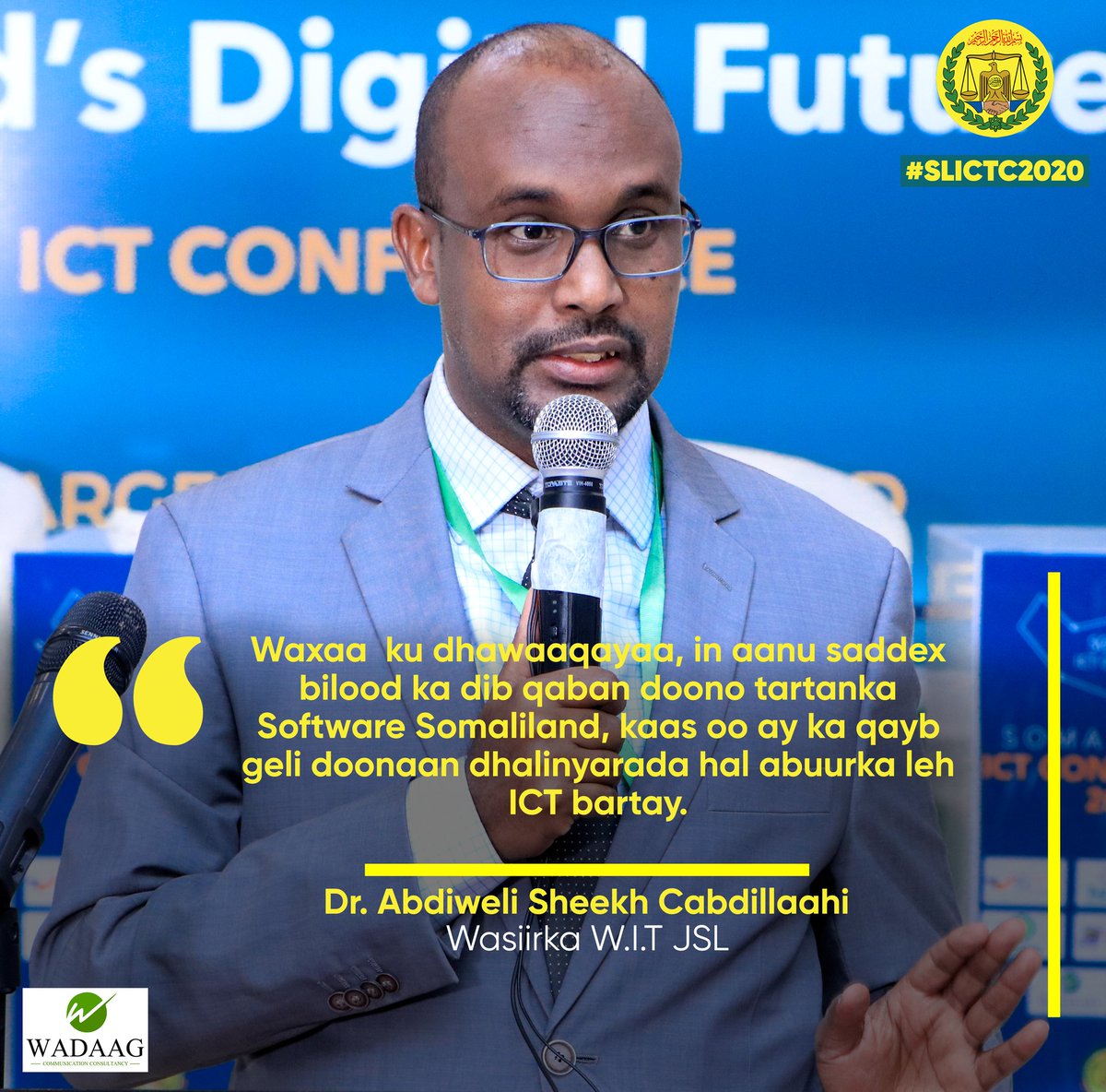 MICT_Somaliland's tweet image. Wasiirka Wasaaradda Isgaadhsiinta iyo Teknoolajiyadda oo ku dhawaaqay Tartan dhanka software-da Somaliland.

#slictc2020 
#somalilandictconference2020 @DrAbdiweliSoufi