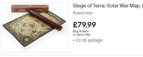 thedgphq's tweet photo. GW seem to be beating the scalpers.  Solar War map is still up for sale after 24 hours (at £40).  Hope those who want it (especially those with the LE book) have it. 
Hasn't stopped some though: #warhammer40k #horusheresy #gw #scalpers https://t.co/Uv8oRuKd3Z