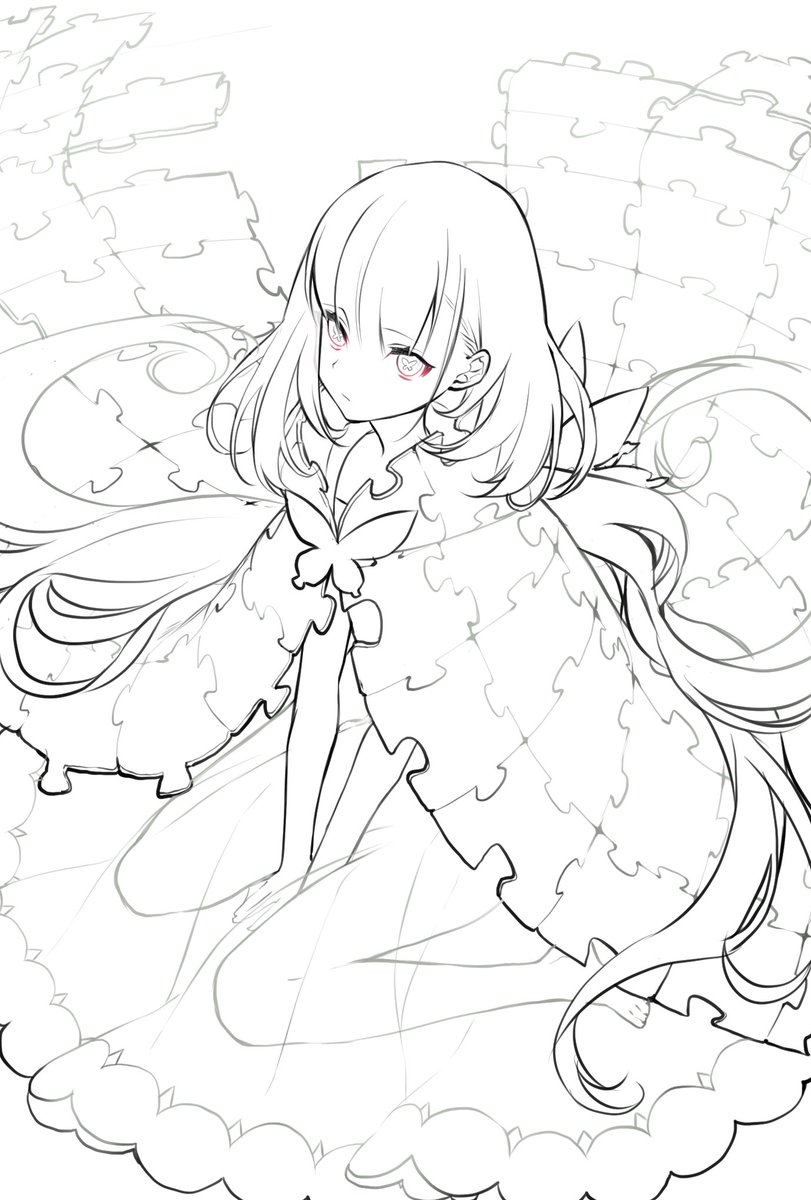 #皆さん線画と塗った後を見せてください
絶対残ってないと思ってたけど線画残ってたよ 