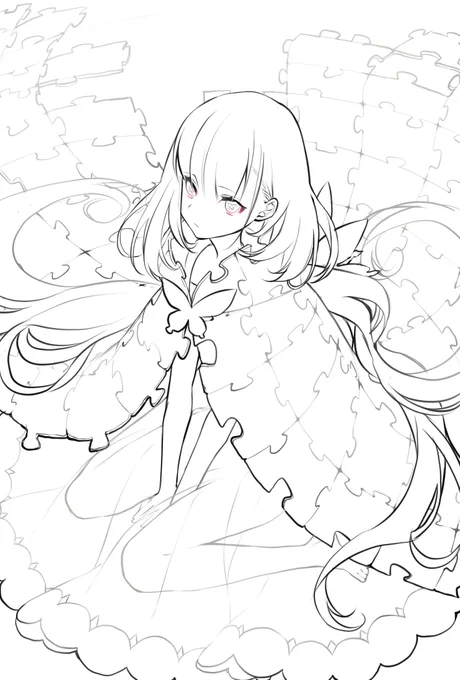 #皆さん線画と塗った後を見せてください
絶対残ってないと思ってたけど線画残ってたよ 