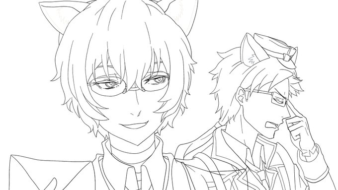 #皆さん線画と塗った後を見せてください
だざさん目の光無いから悪い顔に見える() 