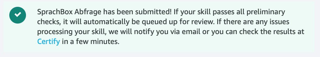 Anrufliste's tweet image. Today I sent my @SprachBox_App #Skill APL extension to certification - just in time for the #AlexaSkillsChallenge #beyondvoice on @devpost.

Was not easy, because the play sequence doesn’t work with the existing component events, so I introduced an own video component for that.