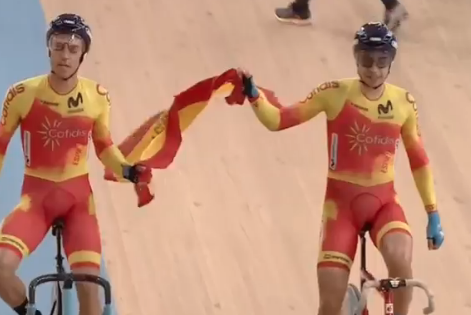 MartinezVento's tweet photo. España triunfa en la Madison, aunque tuvo cerca a Portugal se nota el trabajo de años en esta especialidad, tienen mucha técnica.
#EuroTrack2020 https://t.co/UgToEhTuKf
