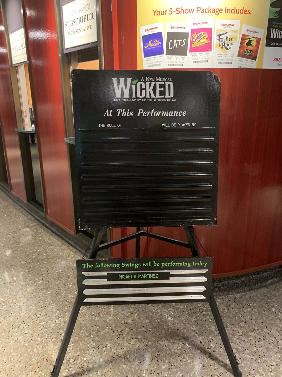 WestEndCovers's tweet photo. Its important to know which swings are performing! We love trying to spot them &amp; see them get to shine ✨

2 years ago today we unexpectedly passed a theatre on holiday &amp; the Wicked US Tour was in town. We won the ticket lottery! 🎟
@MicccccMart had been swung on that evening 👏🏽 https://t.co/i7uUFpJEkc