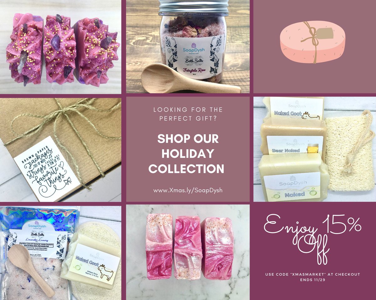 SoapDysh's tweet photo. It’s time for The World’s Biggest Online Christmas Market!

We are an official vendor and we’re offering 15% off your order with code XMASMARKET 

Shop now @ https://t.co/CdPDFejCB8 https://t.co/a8VtBoH0xG