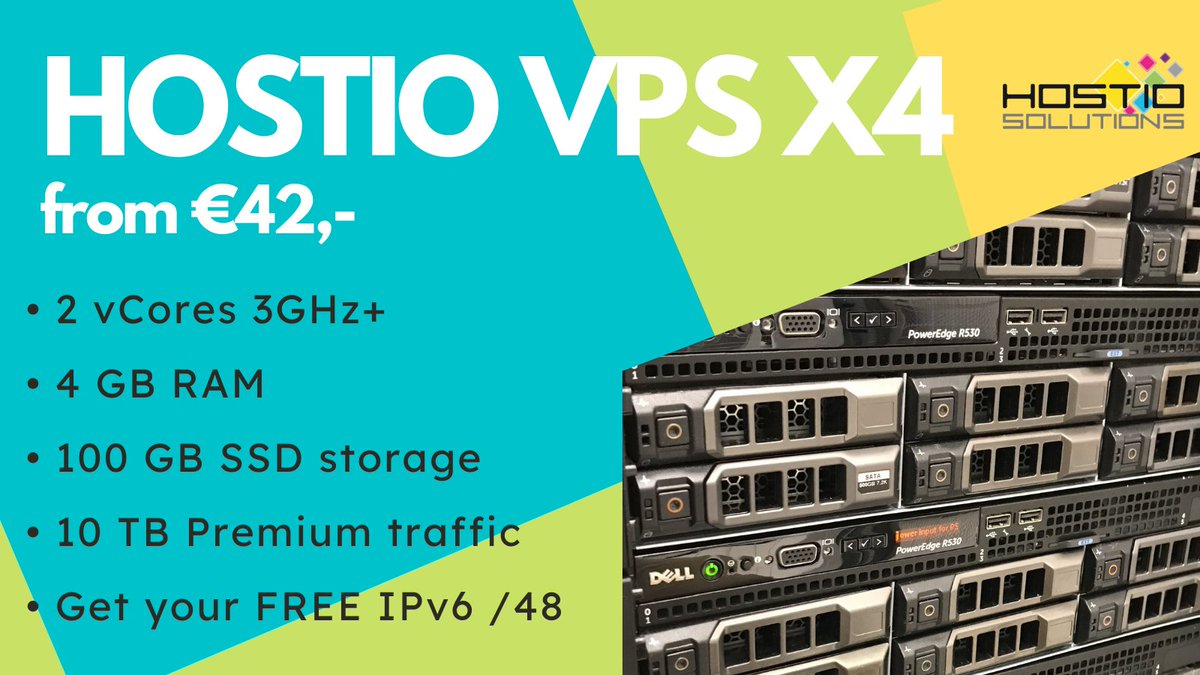 HostioSolutions's tweet image. Are you looking for a high-performance #VPS? Don&apos;t look further. Our Hostio VPS X4 might be the one for you! 👩‍💻👨‍💻

#HostioSolutions #VirtualServers #PremiumVPS #FreeIPv6 #IPv6 #hosting #hostingprovider
