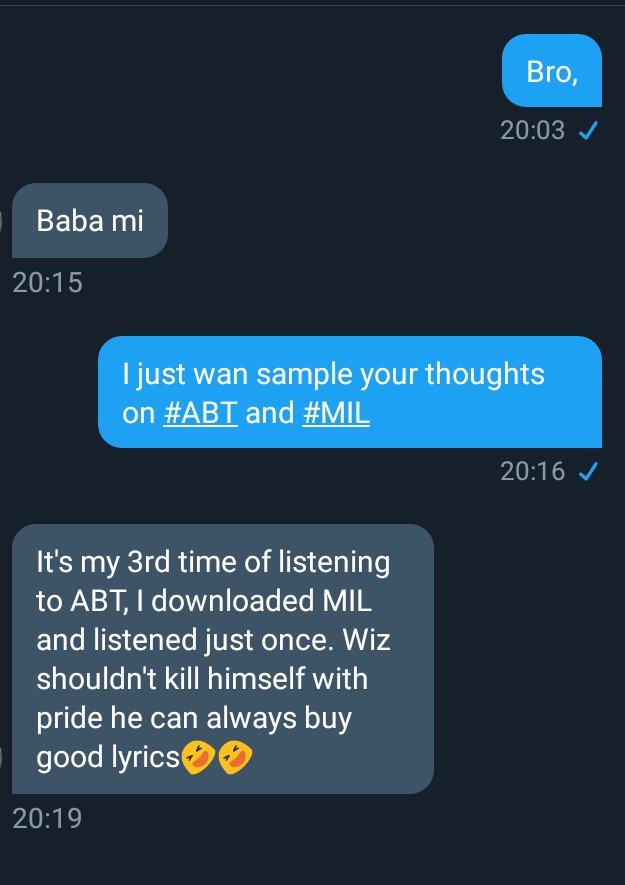 Ashiru_AO's tweet photo. Only wizkid FC will not find this funny 😂😂😂
#WizkidIsTheGreatest #DavidoIsBetterThanWizkid #MIL #ABT https://t.co/w2vJ4lYOuD
