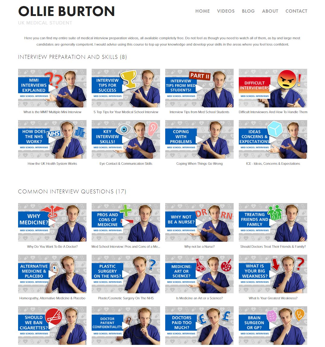 ollieburtonmed's tweet photo. Prepping for your med school interviews? Revamped my completely free suite of videos with some shiny new thumbnails! Head over to https://t.co/ulELMdauEj for access!
#meded #medschoolinterviews https://t.co/MLMpW88lHJ