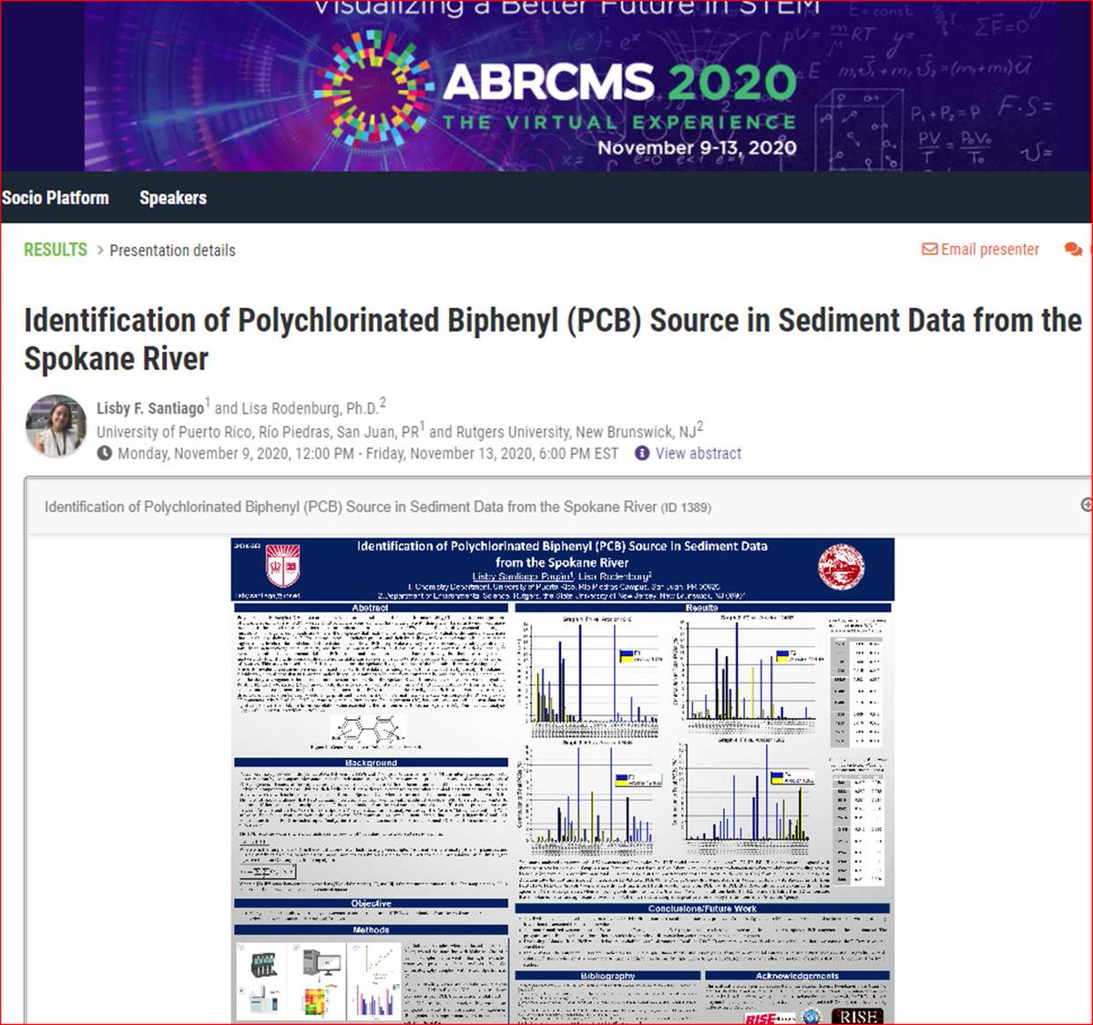 RISErutgers's tweet image. Congratulations to @RISErutgers 2020 alum, Lisby Santiago on being awarded &apos;Best Poster&quot; at #ABRCMS2020. We at Rutegrs are so incredibly proud of you and your hard work on your research this Summer!