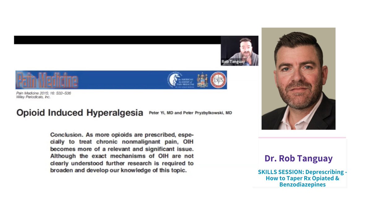 csam_smca's tweet photo. @csam_smca Board Member Dr. Rob Tanguay presenting a very interesting skills session: Deprescribing - How to Taper Rx Opiated & Benzodiazepines in block #3 of CSAM-SMCA Fundamentals. #ISAMCSAM2020 https://t.co/8Wmcr2bTnt