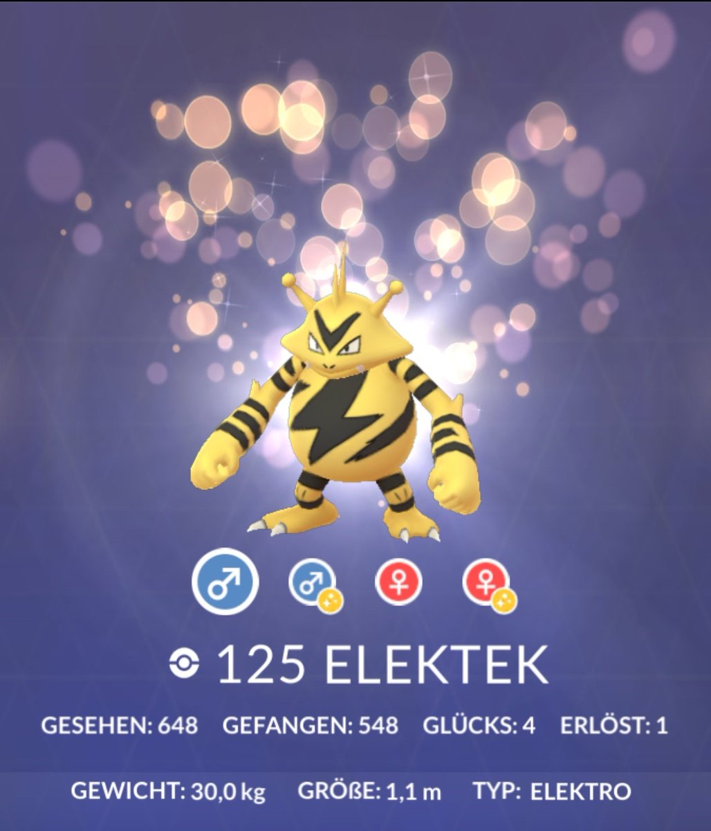 AlfredFimm's tweet photo. Herje, die Bilanz fehlt noch. Ich habe in ca. drei Stunden 251 Elektek gefangen, davon 11 Shinies. Drei Stunden mit Rauch, dann ohne da ich nicht alle Bälle aufbrauchen wollte.
#PokemonGO #PokemonGOCommunityDay #Elektek https://t.co/7P4PHlDuxE