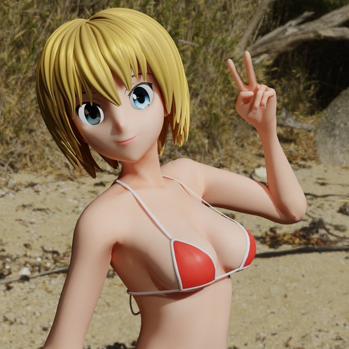 #WIP of #PeachyBeach🍑 pt.2  Been mostly tweaking the body and hair shaders.   I wanted to restrict the<a href="/tag/wip"class="tags">#WIP</a><a href="/tag/peachybeach"class="tags">#PeachyBeach</a><a href="/tag/blender3d"class="tags"><span>#blender3d</span></a>