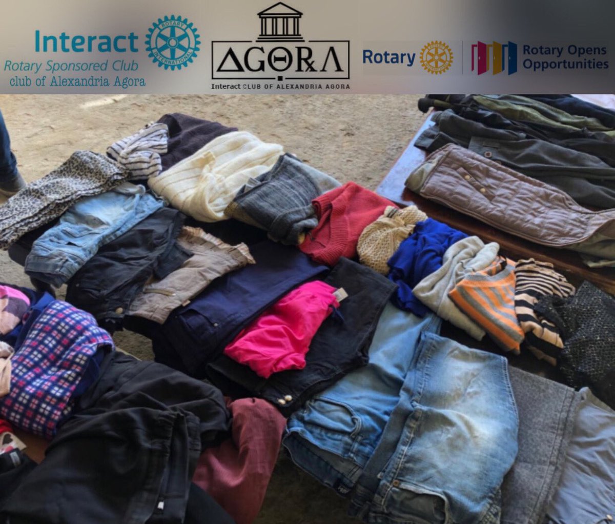 interactagora1's tweet photo. On13/11 we had the opportunity to make our bazar at "قرية ابو زيد" where we gave the people in need clothes &amp; tried to draw a smile on their faces.We were so happy to help them.We also distributed candies to the children of the village so we can cheer them up❤️✨#letsgoagorians https://t.co/y8oIrUynH6