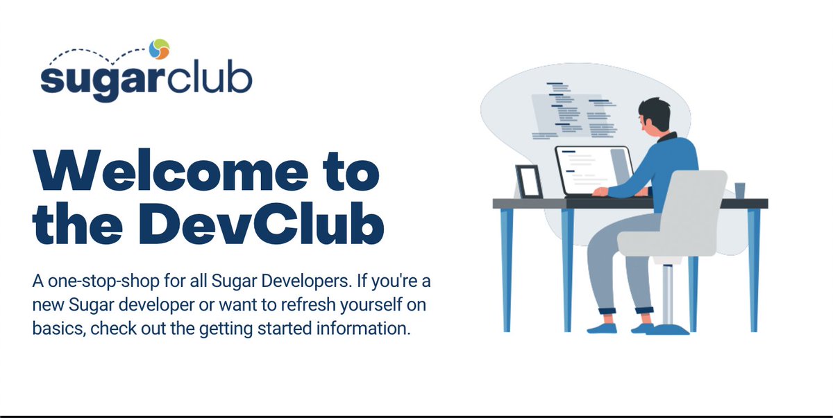 sugarclint's tweet photo. Are you a Sugar #developer looking to refresh yourself on the fundamentals, learn about new features & changes, and connect with others to discuss all things #Sugar? Have we got the place for you: https://t.co/L9OUCx4lID #SugarClub #DevClub #SugarCRM https://t.co/phcyP4pMF3