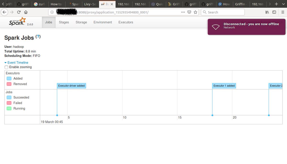 kaviranga's tweet image. Configured and tested #Apachespark job monitoring via #Apachelivy 🙂. It is perfectly worked on #CentOS #bigdata .