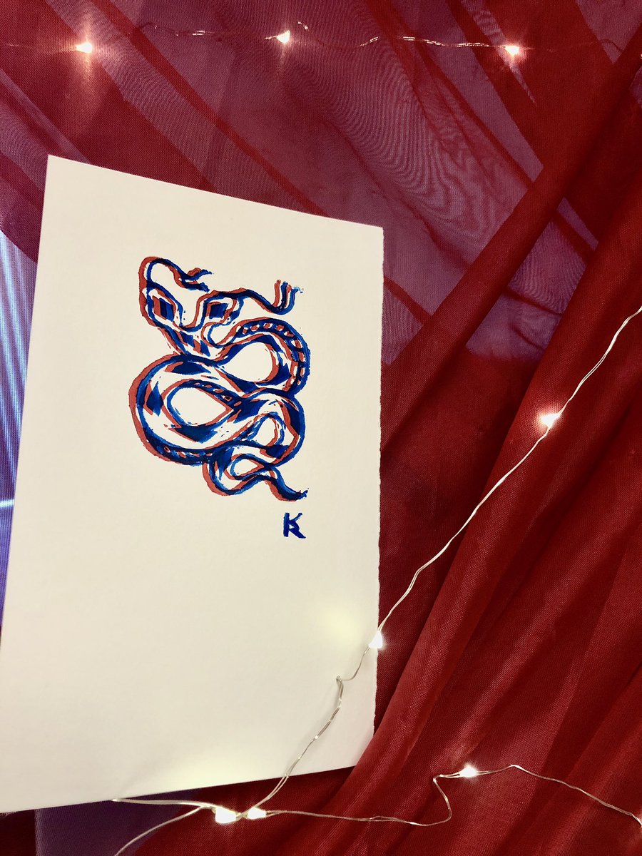 DesignsKalohe's tweet photo. 🐍SynchroSerpent🐍

A double image of a two headed snake. 

6 in the edition. 

$10 

(I have a bunch of test prints for $5) https://t.co/wQ35SQzopg