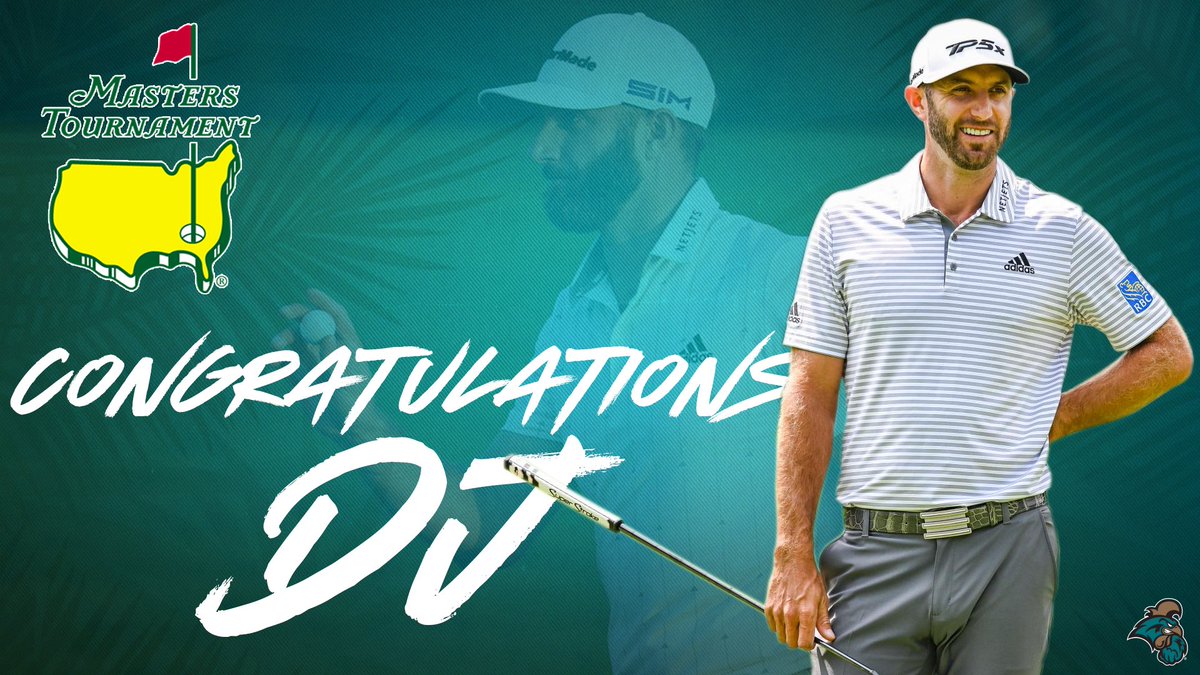 Chanticleers!!!!! Congrats <a href="/CoastalMGolf/">Coastal Men's Golf</a> alum <a href="/DJohnsonPGA/">Dustin Johnson</a> on winning the 2020 <a href="/TheMasters/">The Masters</a>, getting his Green Jacket with his record-setting (-20) score.
#ledfromstarttofinish #TEALNATION