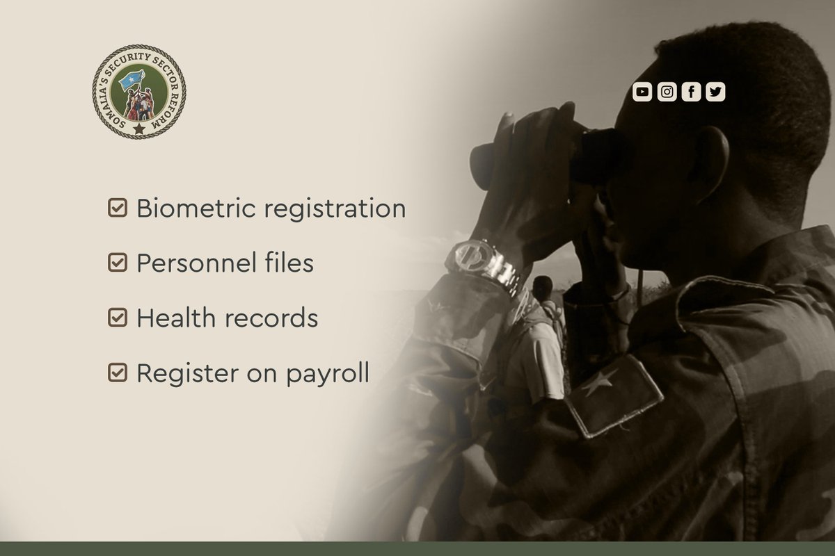 Despite the challenges including #COVID19, <a href="/SNAForce/">Somali National Armed Forces</a> registration has been completed successfully and all SNA personnel have been assigned to duty stations in locations countrywide. 

#Somalia #JSSGP