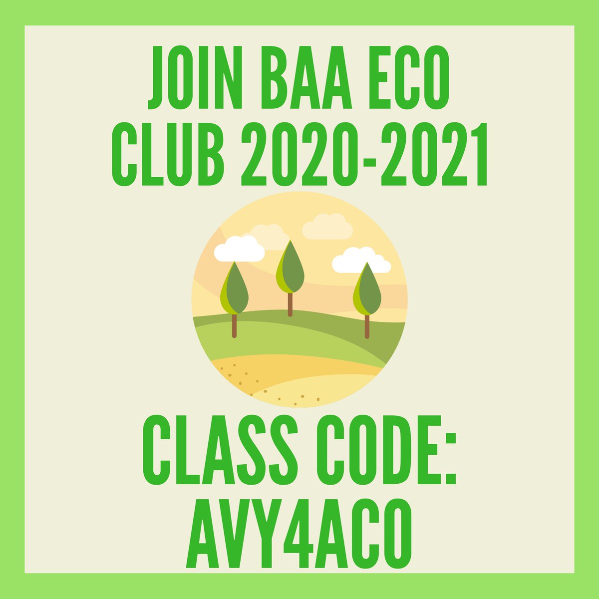 baaecoclub's tweet photo. Join this year's eco club! https://t.co/X7gIE05Sss