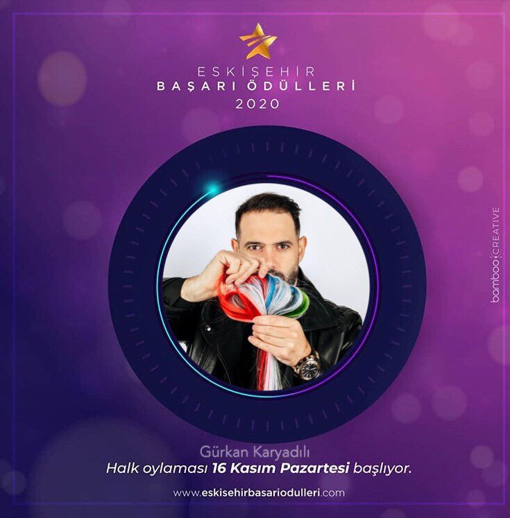 İki yıldır düzenlenen 
 #EskişehirBaşarıÖdülleri2020 ‘de
 Kadın Kuaförü 
kategorisinde adayım..
16 Kasım Pazartesi 
Saat:09.00
Halk oylaması başlıcaktır.
eskisehirbasariodulleri.com
Sizin oylarınız ile Aday 
olmanın onurunu yaşıyorum...
Desteklerinizi bekliyor 🙇🏻‍♂️🙏