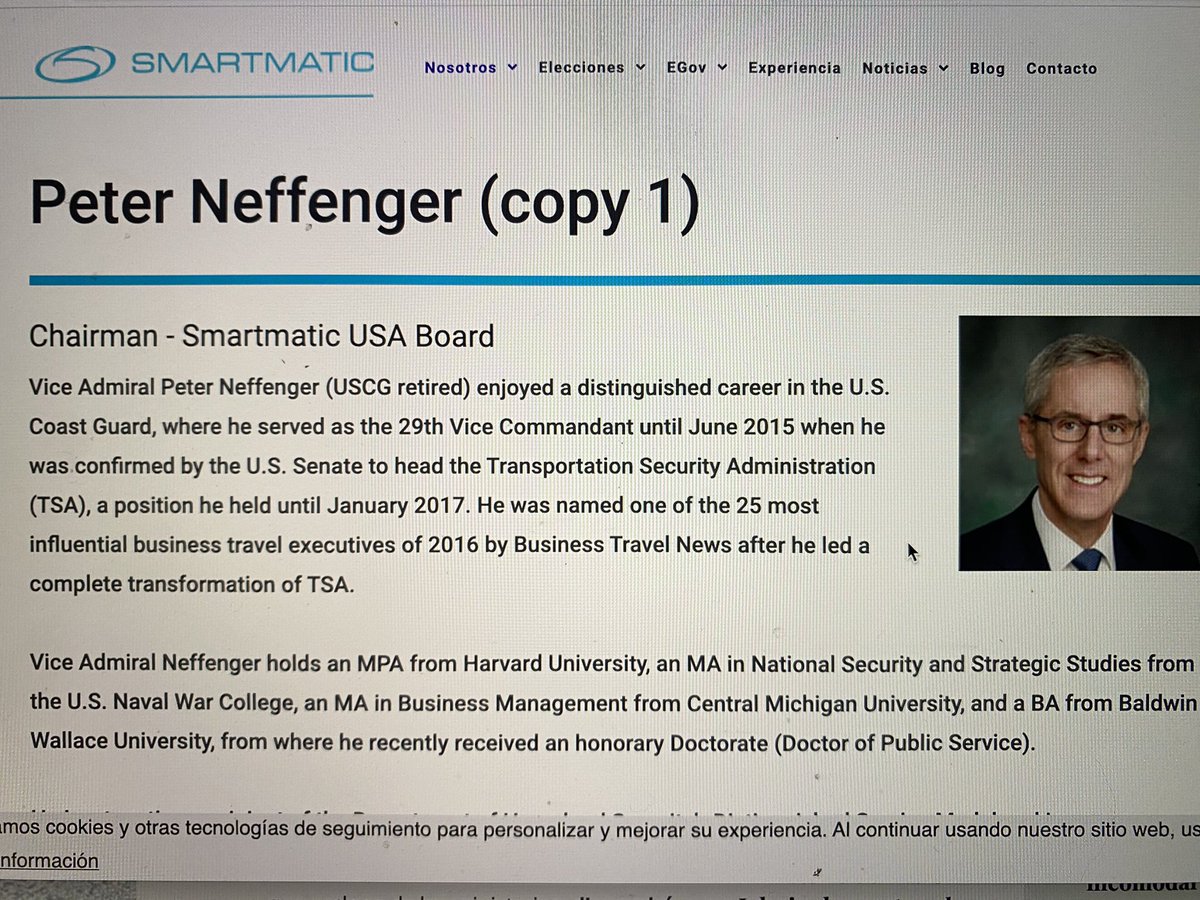 hermanntertsch's tweet photo. Smartmatic o las máquinas mágicas que te llevan a la Casa Blanca. Neffenger. Se dedica a máquinas de hacer cosas raras con los votos ajenos y ahora ha sido premiado con un puesto en la Casa Blanca. En caso de que todo les salga bien. https://t.co/6O2AmpM1FH