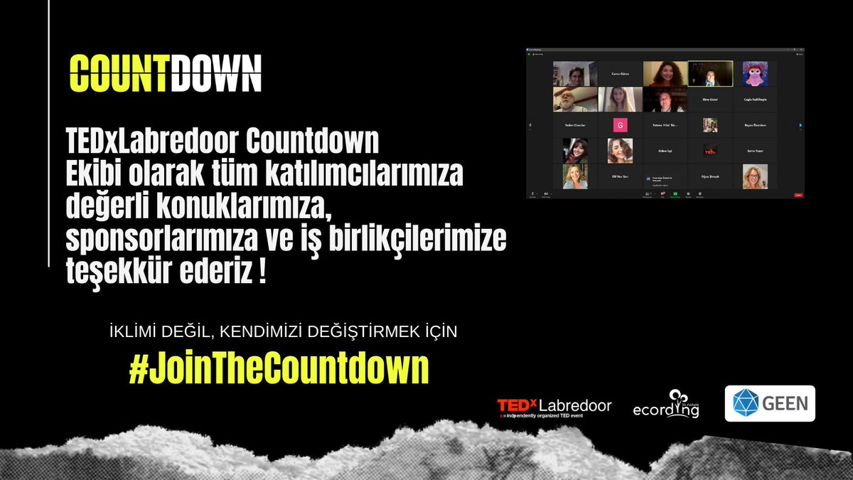 TEDxLabredoor (@tedxlabredoor) on Twitter photo TEDxLabredoor Countdown Etkinliğini tamamladık. İklimi değil kendimizi değiştirmek için destek veren herkese teşekkür ederiz.
<a href="/labredoor/">Labredoor</a> #jointhecountdown #tedx  #tedxlabredoor #climate #change #climatechange #changeclimatechange #TEDxLabredoor TEDxLabredoor Countdown Etkinliğini tamamladık. İklimi değil kendimizi değiştirmek için destek veren herkese teşekkür ederiz.
<a href="/labredoor/">Labredoor</a> #jointhecountdown #tedx  #tedxlabredoor #climate #change #climatechange #changeclimatechange #TEDxLabredoor