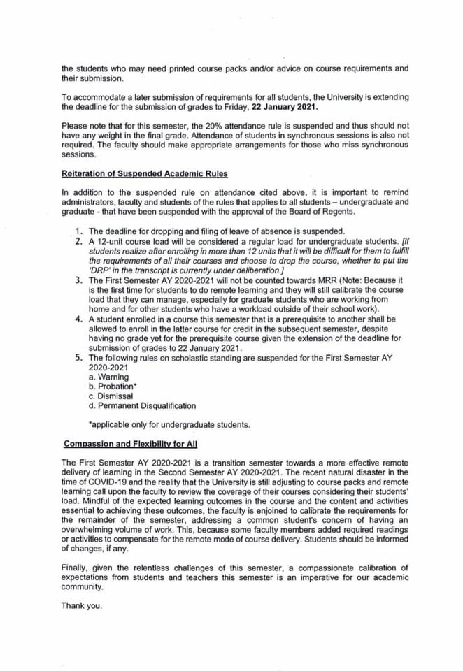uplbperspective's tweet photo. LOOK: UP Office of Vice President for Academic Affairs (OVPAA) released an official memorandum regarding the declaration of "recovery period" on November 16 to 21, according to report of UP Office of Student Regent (UP OSR).
#WalangIwananUP
#EndSemesterNow https://t.co/GQc3zevRse