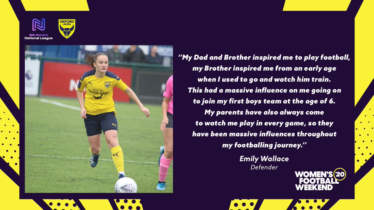 "𝙈𝙮 𝘿𝙖𝙙 & 𝘽𝙧𝙤𝙩𝙝𝙚𝙧 𝙞𝙣𝙨𝙥𝙞𝙧𝙚𝙙 𝙢𝙚 𝙩𝙤 𝙥𝙡𝙖𝙮 𝙛𝙤𝙤𝙩𝙗𝙖𝙡𝙡, 𝙢𝙮 𝘽𝙧𝙤𝙩𝙝𝙚𝙧 𝙞𝙣𝙨𝙥𝙞𝙧𝙚𝙙 𝙢𝙚 𝙛𝙧𝙤𝙢 𝙖𝙣 𝙚𝙖𝙧𝙡𝙮 𝙖𝙜𝙚 𝙬𝙝𝙚𝙣 𝙄 𝙪𝙨𝙚𝙙 𝙩𝙤 𝙜𝙤 𝙖𝙣𝙙 𝙬𝙖𝙩𝙘𝙝 𝙝𝙞𝙢 𝙩𝙧𝙖𝙞𝙣."-  @emlwallace2  #OUWFC |  #WomensFootballWeekend