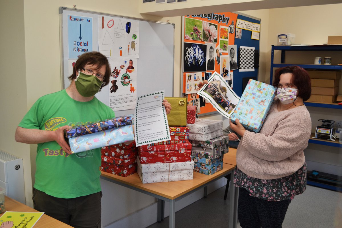 TheGrangeCentre's tweet photo. Thank you to all who contributed to @occ_uk this year with us. Calvin, Annissa & the team packed the wrapped Xmas boxes. Then along with our CEO & Marianne delivered them to the drop of point @SunriseSrUK #SunriseofEsher who will kindly ensure they are sent on their way. #occuk https://t.co/FjkLcHZgLW