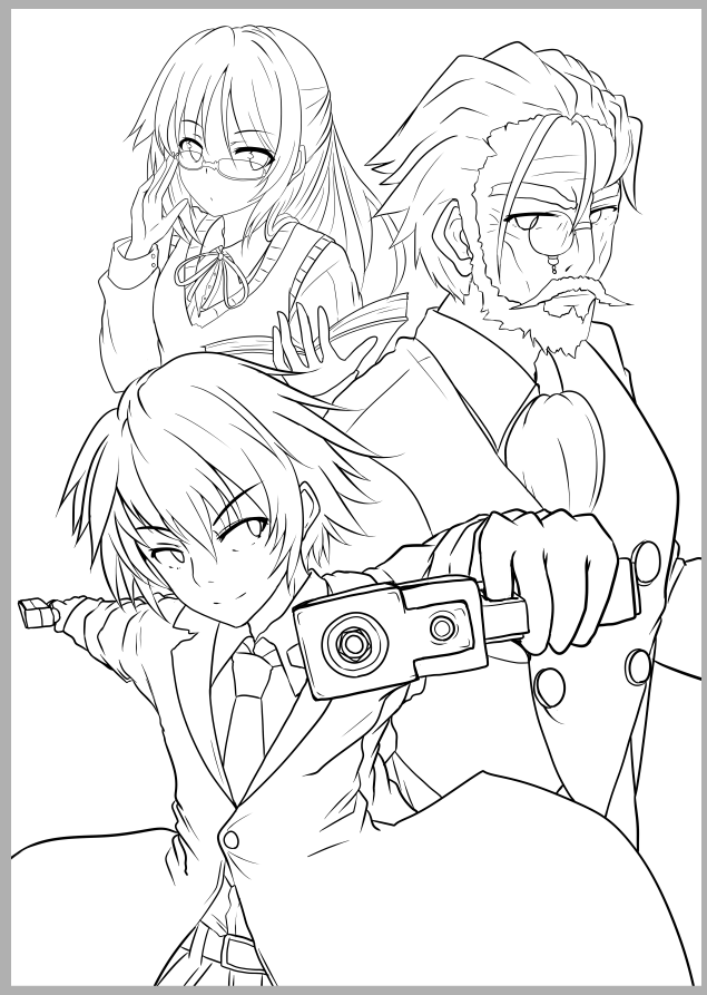 #皆さん線画と塗った後を見せてください
オリジナル絵ですがこんな感じです。
線画← →完成絵 