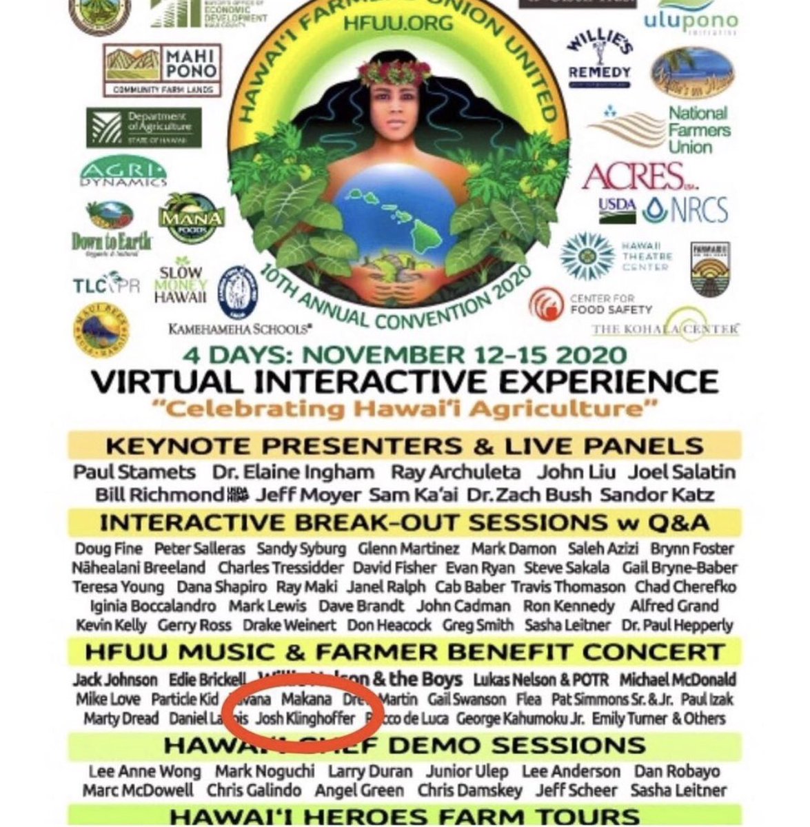 Eye0pener's tweet photo. This show will ALSO feature:
Willie Nelson and the Boys, Lukas Nelson, Micah Nelson, Edie Brickell, Flea, Michael McDonald, Ricky Lee Jones, Daniel Lanois, Jack Johnson, many others! $25 suggested donation #joshklinghoffer #hfuu #pluralone @Pluralone1 @orgmusiclabel @HFUUHawaii https://t.co/c7Gmp2NC3s
