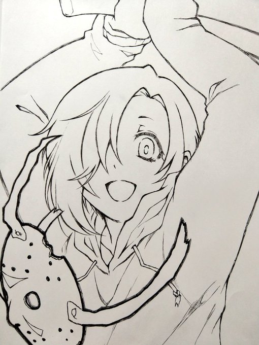 #皆さん線画と塗った後を見せてください
つい最近のですが。 