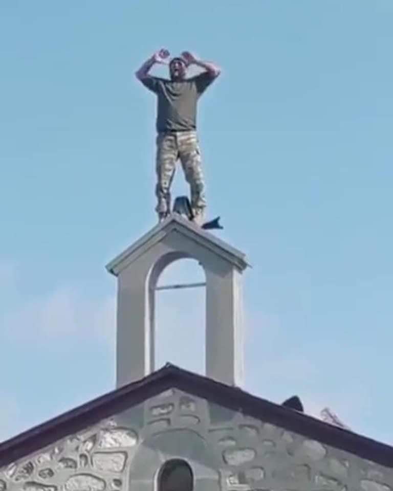 ANCA_DC's tweet photo. #Azerbaijan Pres. Aliyev pledged to protect #Armenian Churches in #Artsakh.  Here's what that looks like so far.

Visit https://t.co/d0WvKs0017 &amp; urge U.S. re-engagement in the @OSCE Minsk Group to review/revise the terms/timeline of the disastrous ceasefire deal. https://t.co/JpBIYMDkis