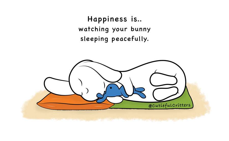 It always melts my heart to see my bunny sleeping peacefully with a full tummy. 🥰

✨🛍💝 Please check our my shop for cute and unique bunny products and art prints.⤵
rdbl.co/3i9Svny 💗

#sleepingbunny  #bunnycomics #bunnylover #bunnyart #rabbitart #bunnyillustration