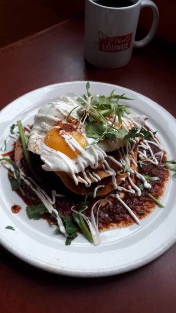 EthelsLounge's tweet photo. We know how to brighten up your day! With Heuvos Rancheros...acho smoked chicken , refried beans , fried tortilla, sour cream &amp; fried eggs  
#breakfast #heuvosrancheros #feature #dryinside @andrewcoppolino @ExploreWR https://t.co/0ihlce6ElX