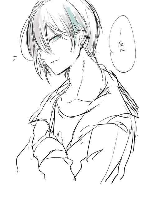 #皆さん線画と塗った後を見せてください
#灰画 