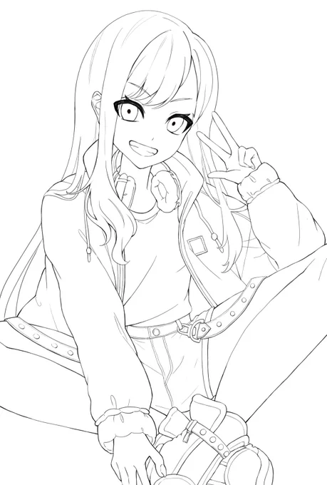 #皆さん線画と塗った後を見せてください
こんなかんじでございます( ╹▽╹ ) 