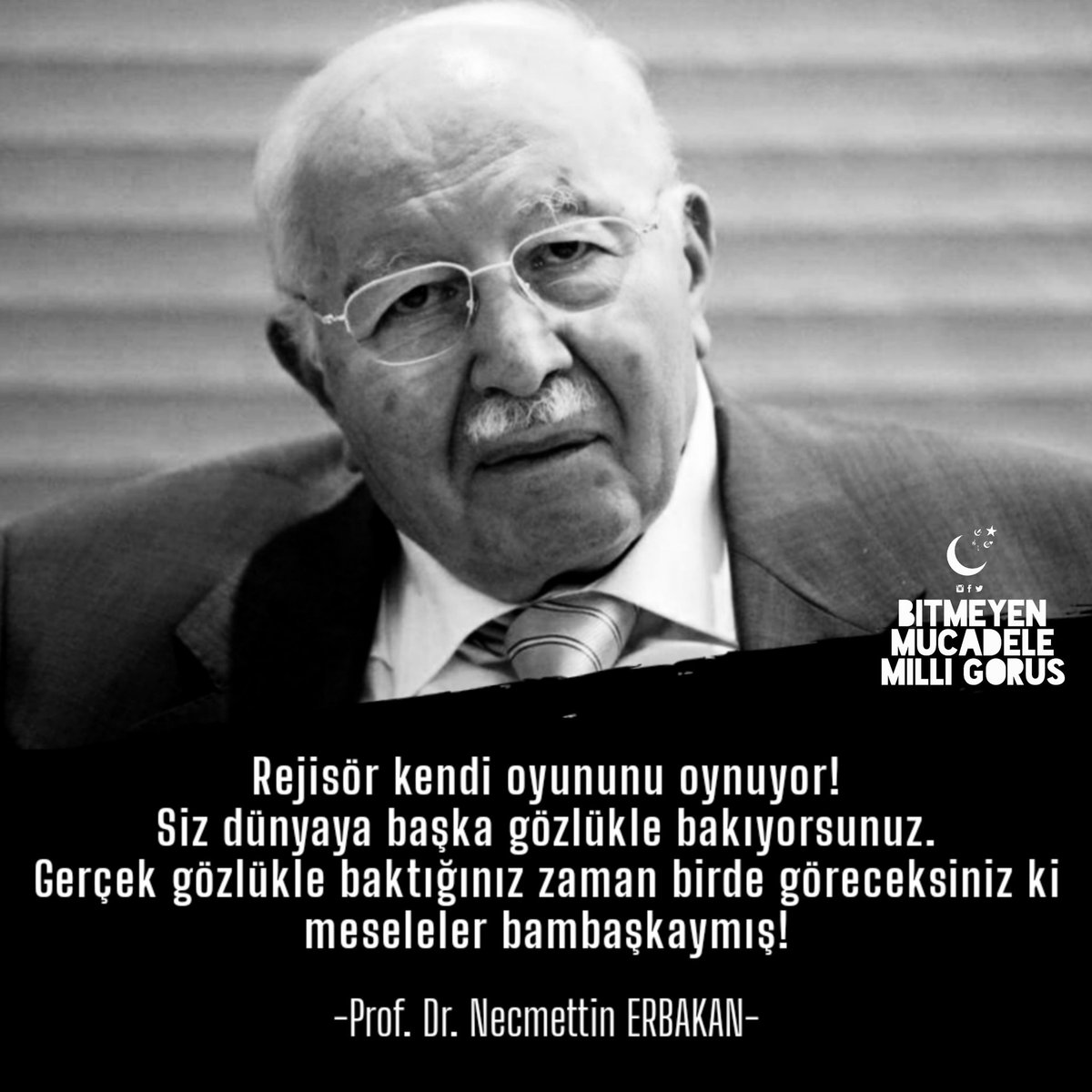 wlovemilligorus's tweet photo. Rejisör kendi oyununu oynuyor!
Siz dünyaya başka gözlükle bakıyorsunuz.
Gerçek gözlükle baktığınız zaman birde göreceksiniz ki
meseleler bambaşkaymış!
#Erbakan https://t.co/gbvtCvz8TT