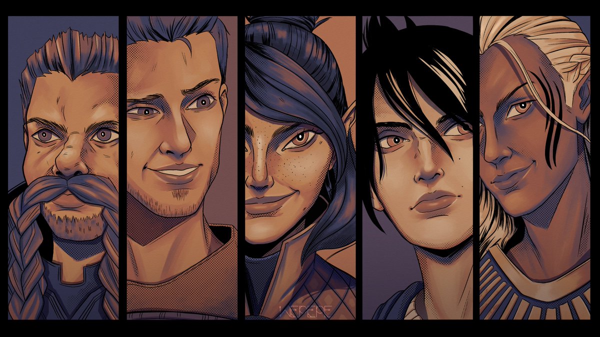 my favorite badass team Dragon Age Origins version ☺️
#DragonAge #AlistairTheirin #Morrigan #Zevran #Oghren